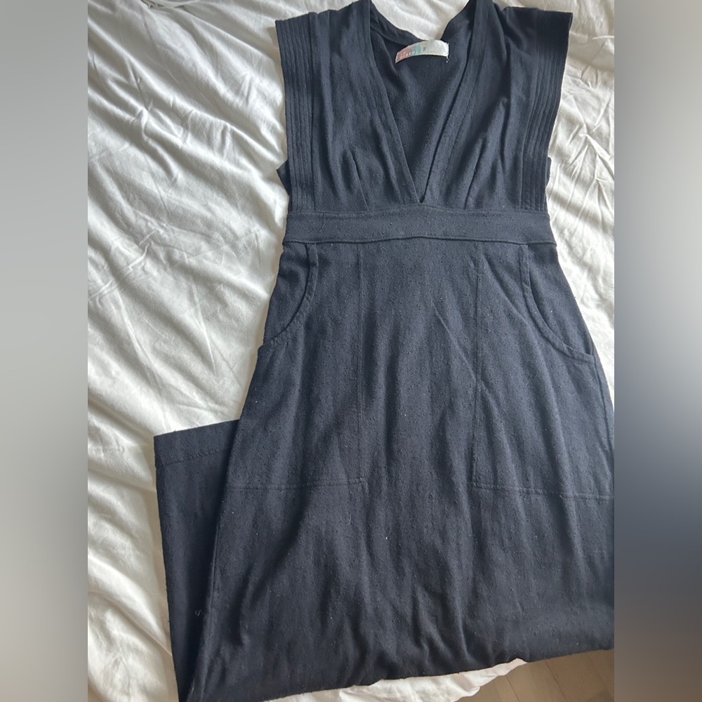 Free People cotton deep V midi-dress